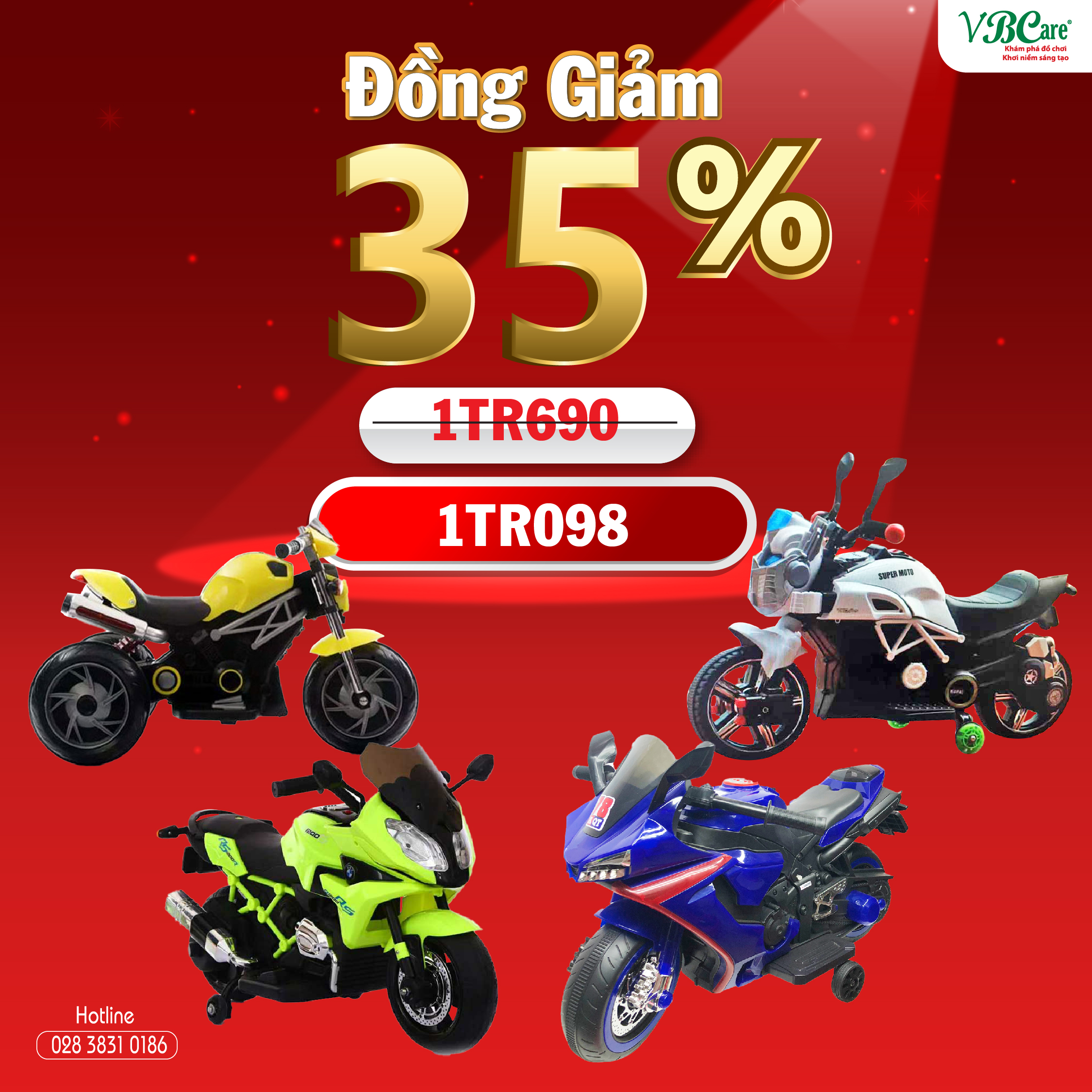Đồ chơi rào banh, cầu trượt, xe chòi chân, xe điện bình, xe lắc, xe đạp